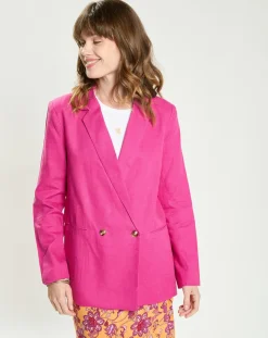 La Petite Etoile Vestes, Blousons|Veste en Lin & Coton Vivano fushia