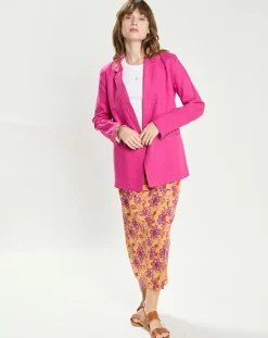 La Petite Etoile Vestes, Blousons|Veste en Lin & Coton Vivano fushia