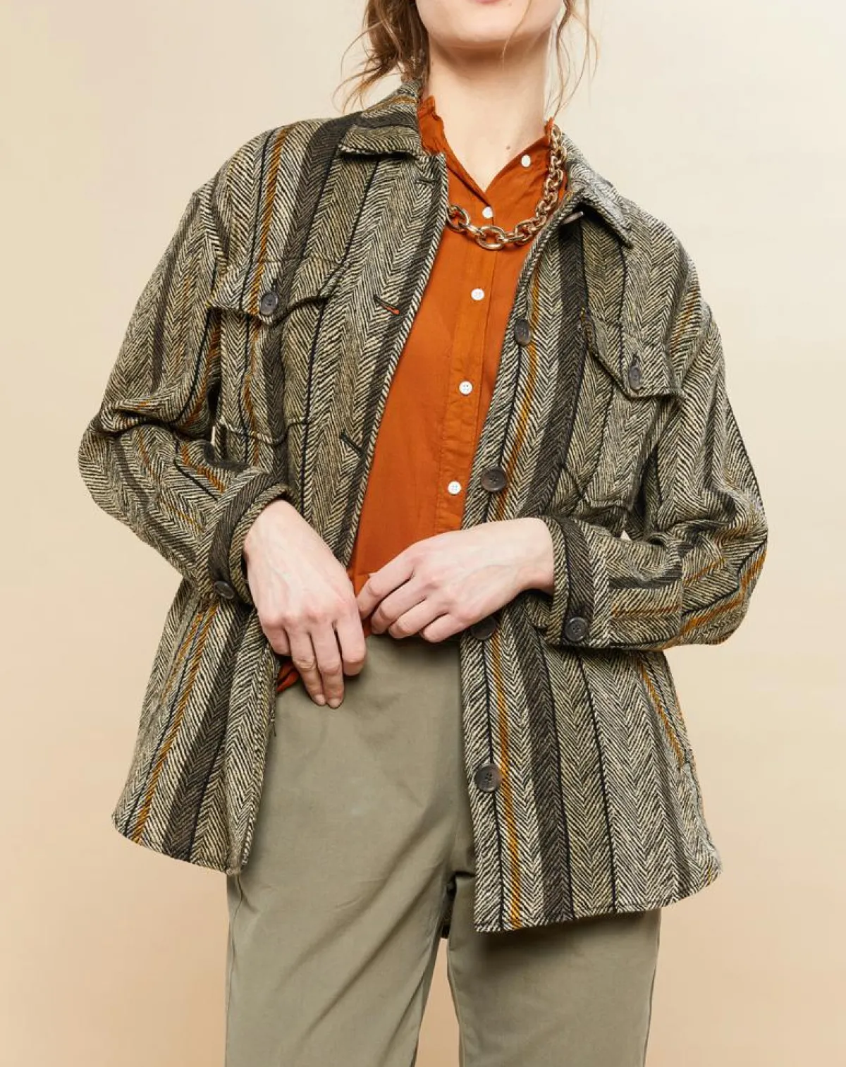 Hartford Vestes, Blousons|Veste en Lin & Coton Voltige beige/noir