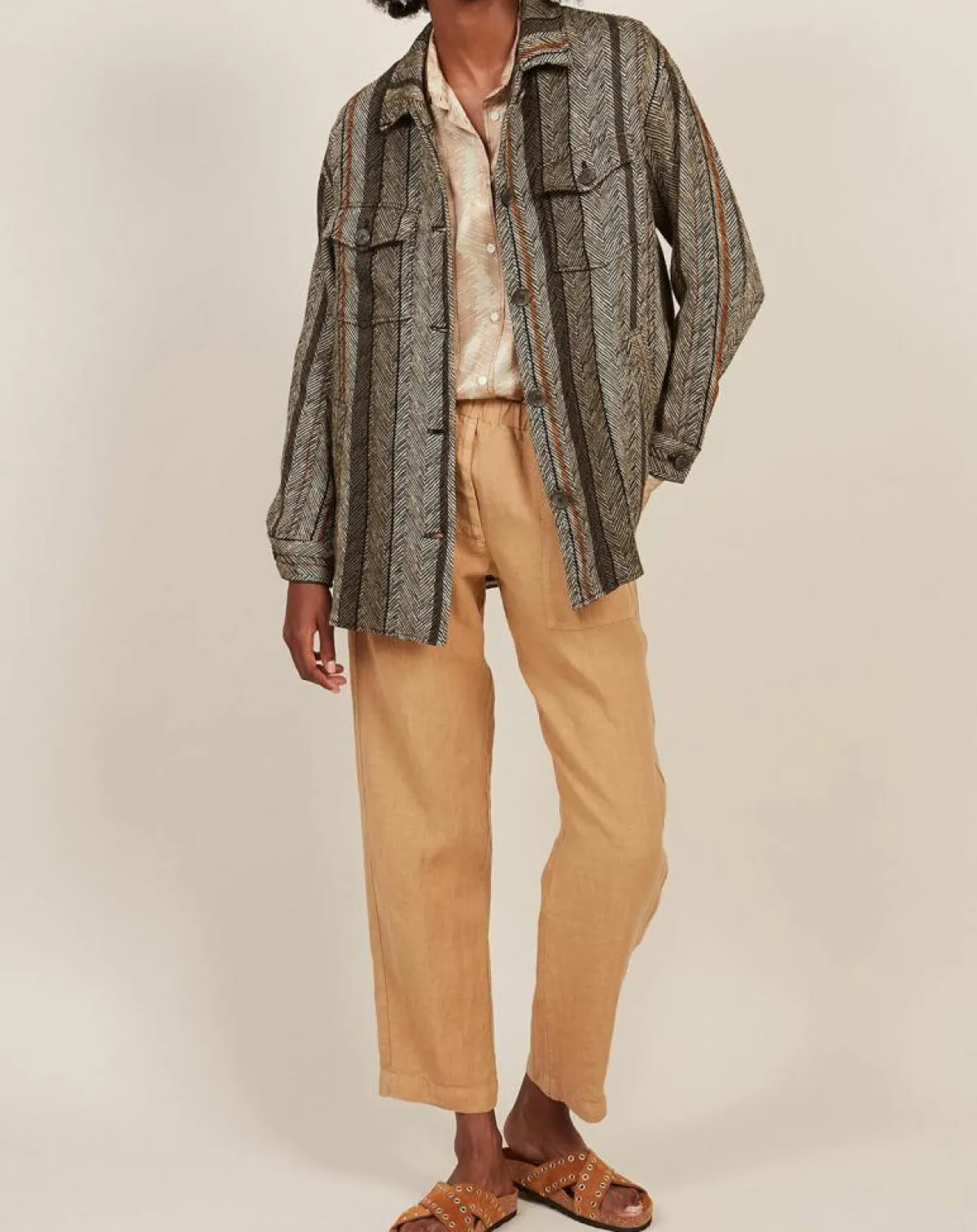 Hartford Vestes, Blousons|Veste en Lin & Coton Voltige beige/noir