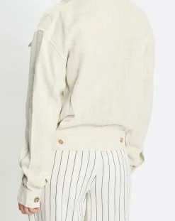 Marc O'Polo Vestes, Blousons|Veste en Lin mélangé Cropped gris clair