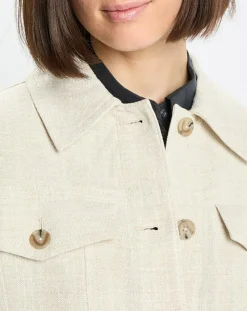 Marc O'Polo Vestes, Blousons|Veste en Lin mélangé Cropped gris clair