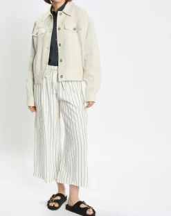 Marc O'Polo Vestes, Blousons|Veste en Lin mélangé Cropped gris clair