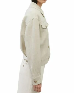 Marc O'Polo Vestes, Blousons|Veste en Lin mélangé Cropped gris clair