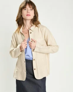 La Petite Etoile Vestes, Blousons|Veste en Lin mélangé Fauline beige