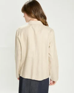 La Petite Etoile Vestes, Blousons|Veste en Lin mélangé Fauline beige