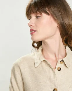 La Petite Etoile Vestes, Blousons|Veste en Lin mélangé Fauline beige