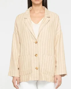 Yerse Vestes, Blousons|Veste en Lin mélangé Nara36 écrue