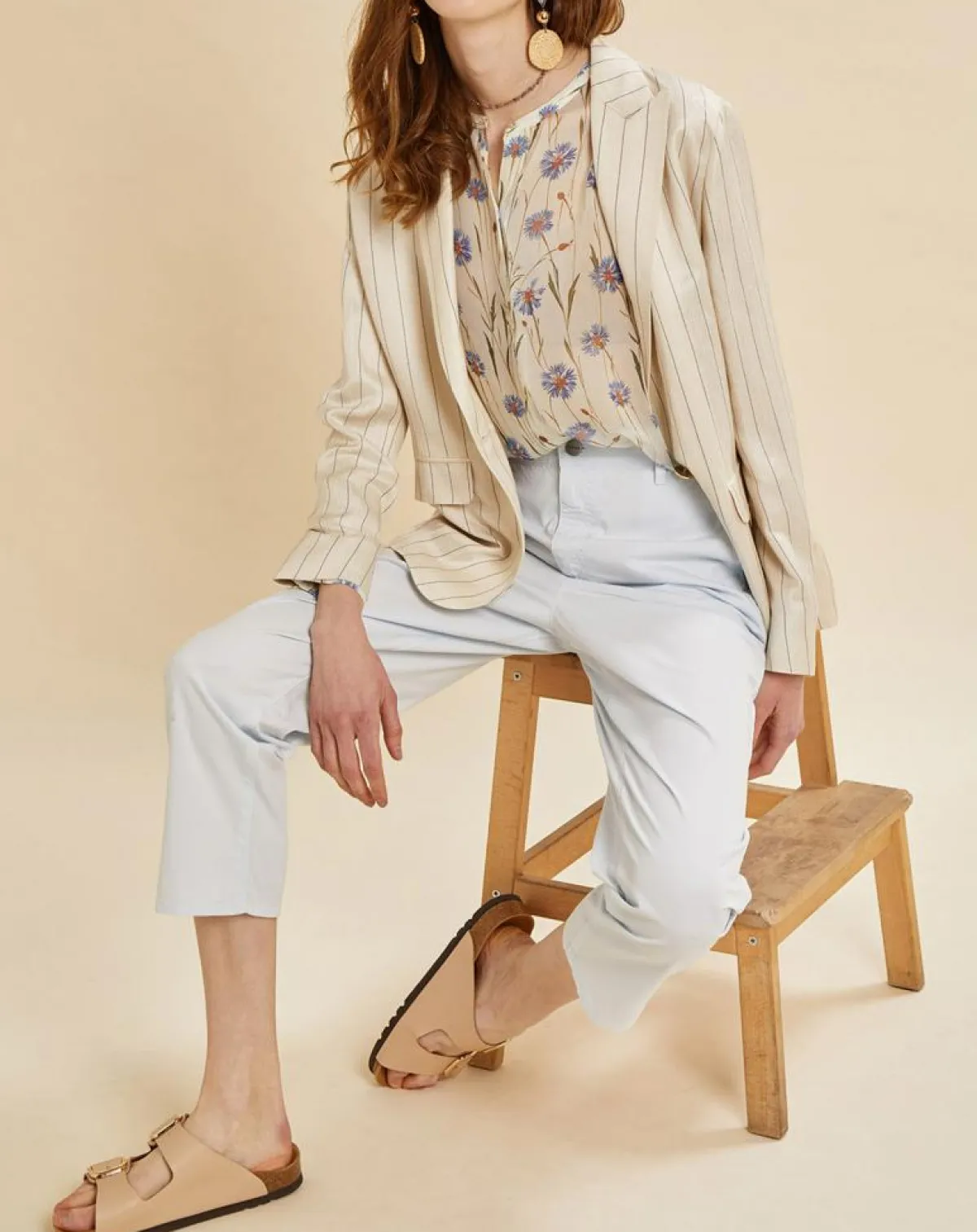 Chloé Stora Vestes, Blousons|Veste en Lin mélangé Valerio écrue