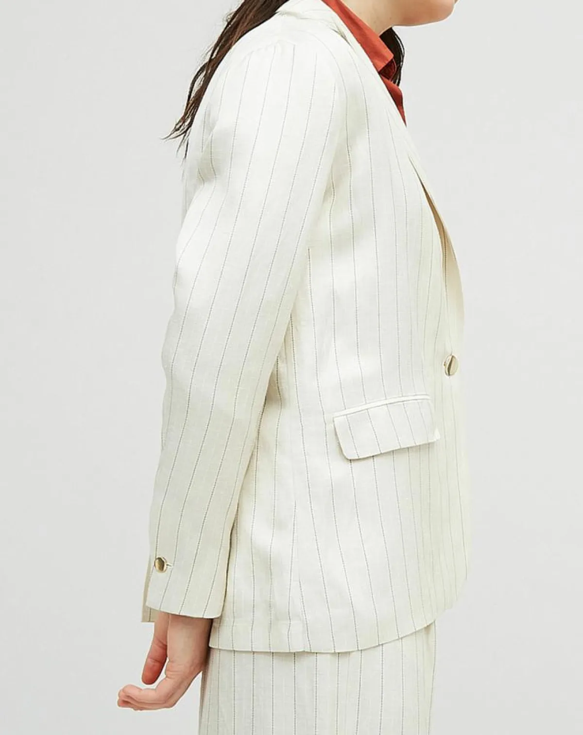 Chloé Stora Vestes, Blousons|Veste en Lin mélangé Valerio écrue