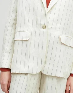 Chloé Stora Vestes, Blousons|Veste en Lin mélangé Valerio écrue