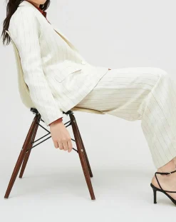 Chloé Stora Vestes, Blousons|Veste en Lin mélangé Valerio écrue