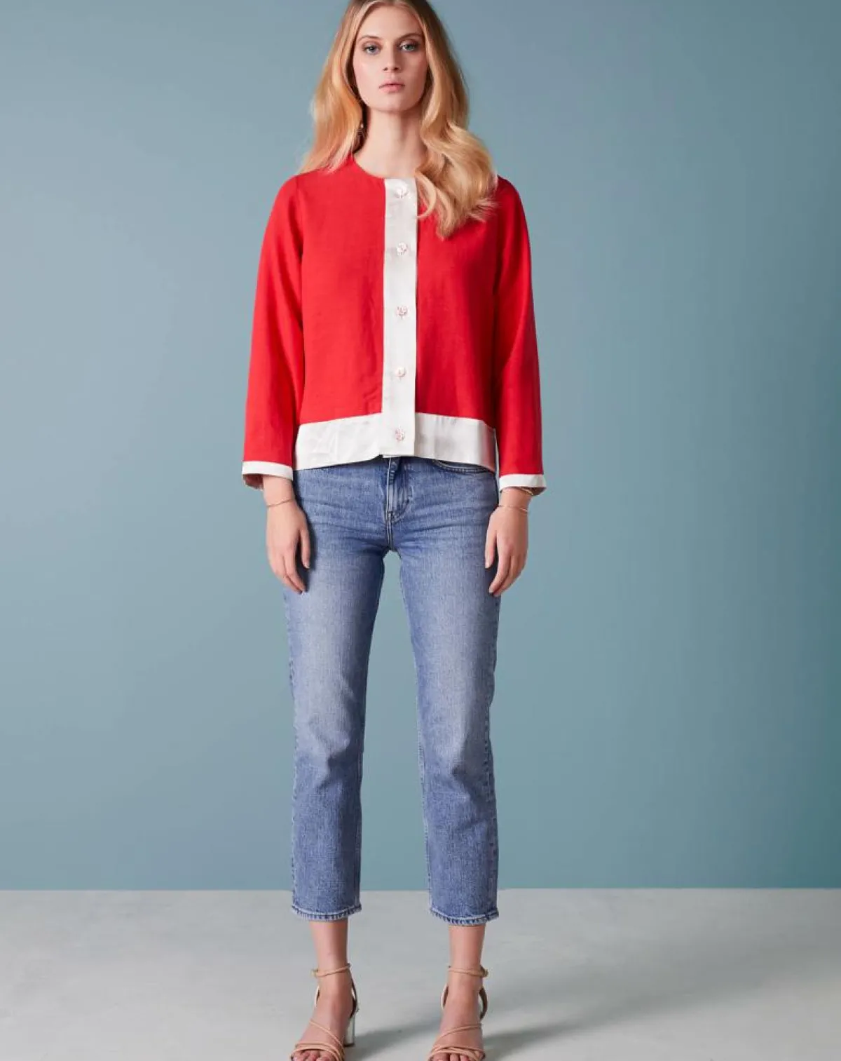 Bellerose Vestes, Blousons|Veste en Lin mélangé Van De rouge