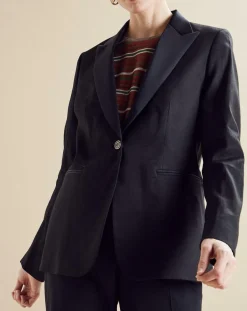 Chloé Stora Vestes, Blousons|Veste en Lin mélangé Victoire noire