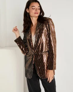 See u Soon Vestes, Blousons|Veste en sequins Louna café
