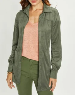 Lauren Vidal Vestes, Blousons|Veste en Suédine Lou kaki