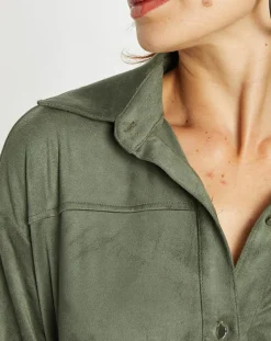 Lauren Vidal Vestes, Blousons|Veste en Suédine Lou kaki