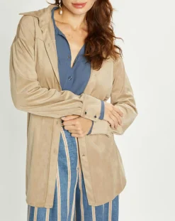 Lauren Vidal Vestes, Blousons|Veste en Suédine Lou sable