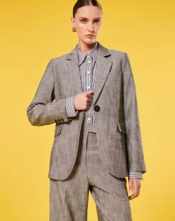 Tara Jarmon Vestes, Blousons|Veste en tissu flammé grise