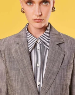 Tara Jarmon Vestes, Blousons|Veste en tissu flammé grise