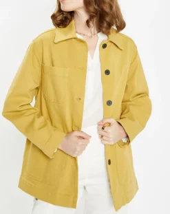 Galeries Lafayette Vestes, Blousons|Veste en Twill Loom kaki clair