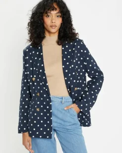 Jodhpur Vestes, Blousons|Veste fluide bloom bleue/blanc