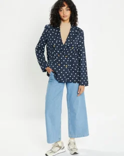 Jodhpur Vestes, Blousons|Veste fluide bloom bleue/blanc