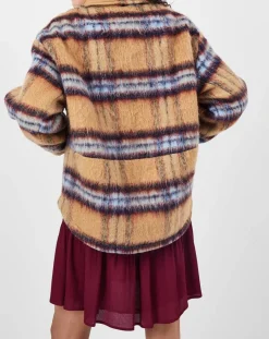 See u Soon Vestes, Blousons|Veste fourrée en Laine mélangée Vitelotte beige foncé/multicolore