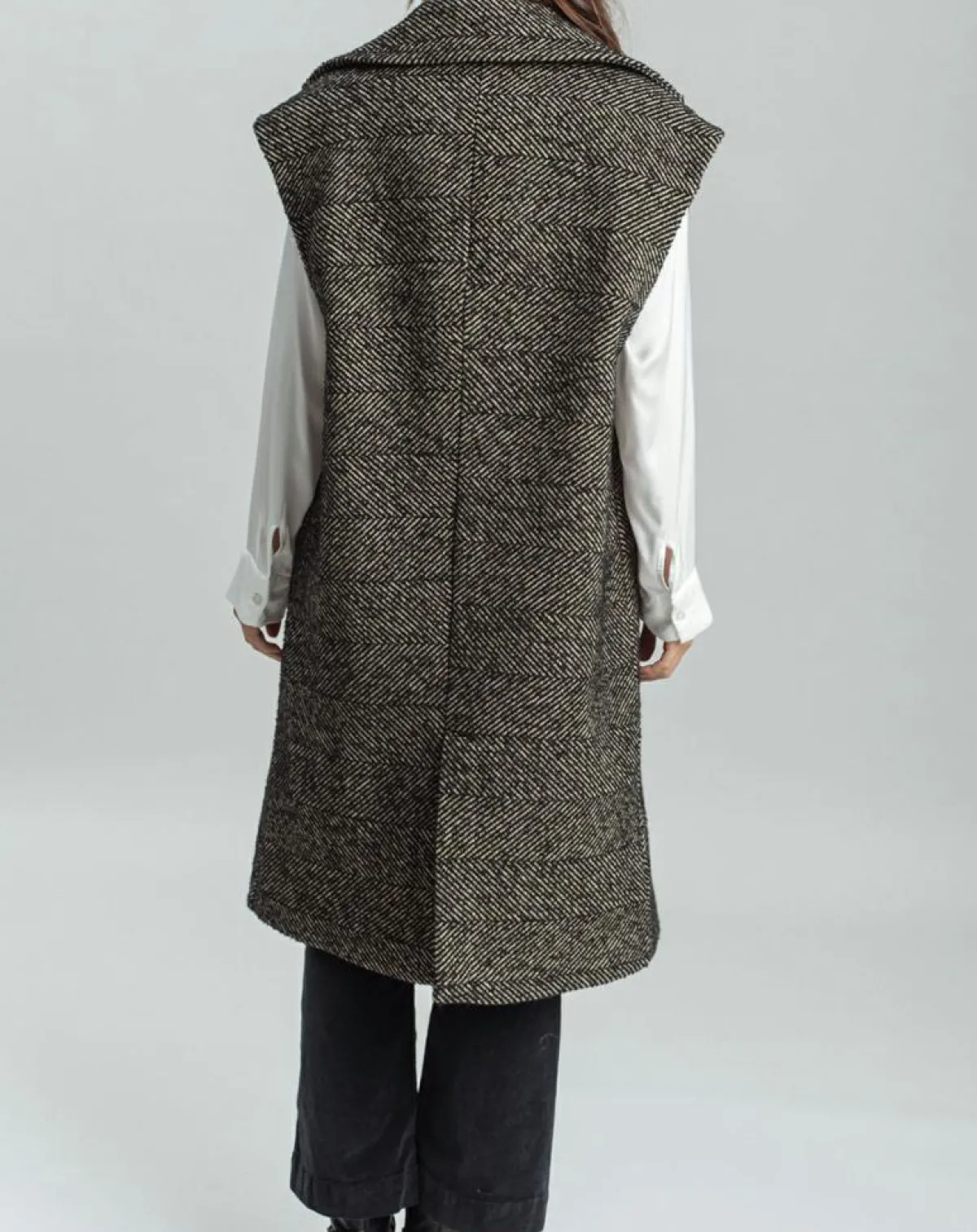 Lauren Vidal Vestes, Blousons|Veste longue sans manches en Laine mélangée Elsa noire