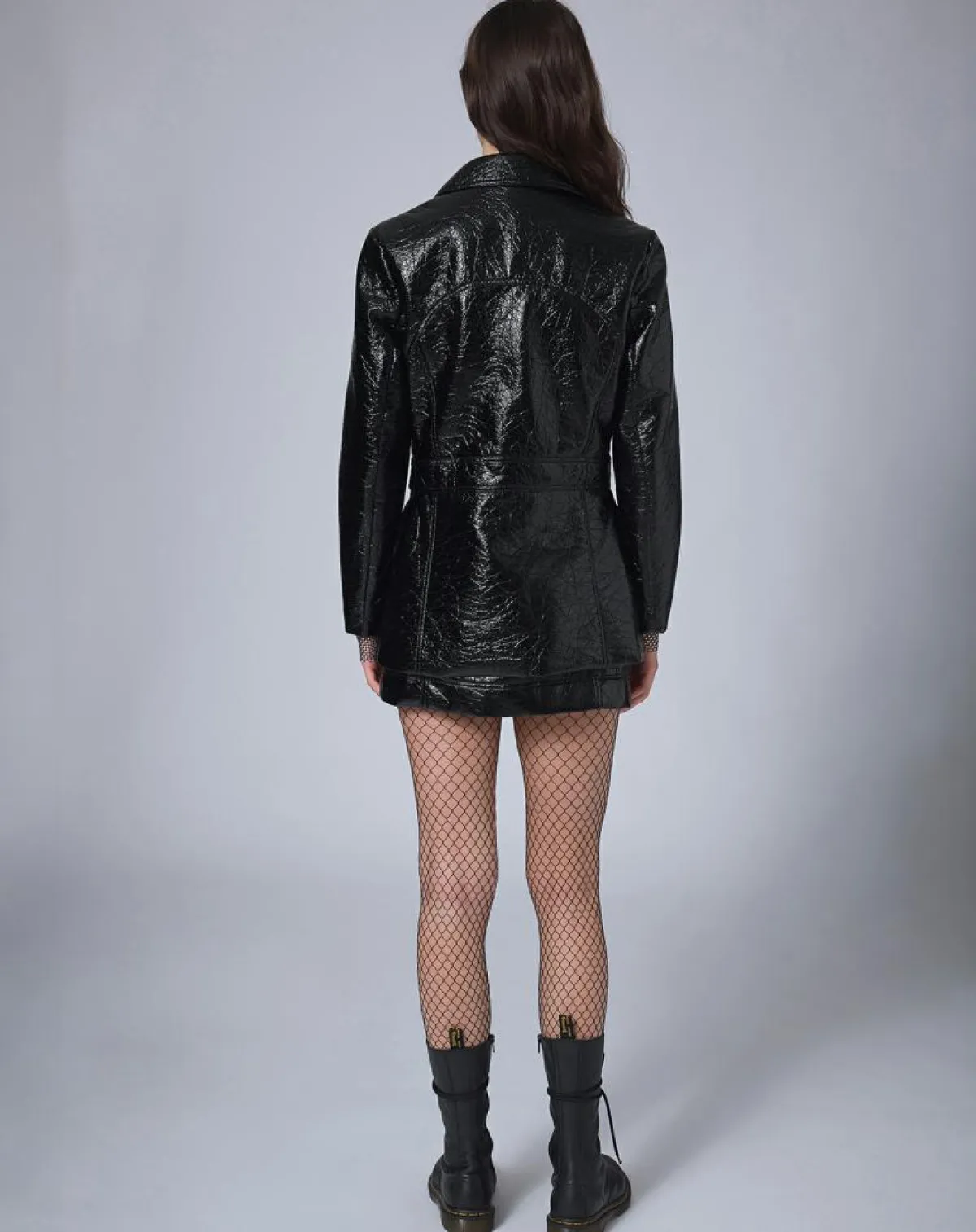 Manoush Vestes, Blousons|Veste longue vinyle noire