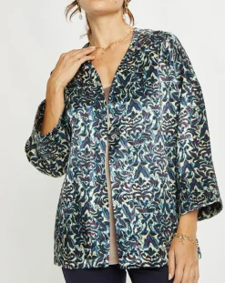 Lauren Vidal Vestes, Blousons|Veste Lou imprimée bleue