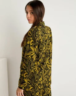 See u Soon Vestes, Blousons|Veste Louise satinée imprimée jaune