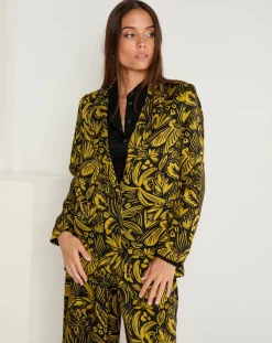See u Soon Vestes, Blousons|Veste Louise satinée imprimée jaune
