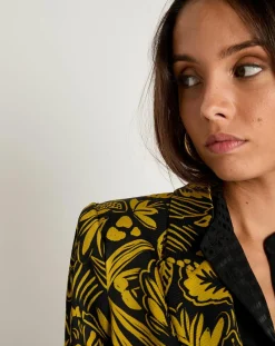 See u Soon Vestes, Blousons|Veste Louise satinée imprimée jaune