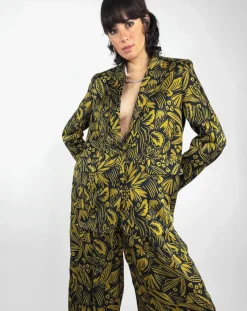 See u Soon Vestes, Blousons|Veste Louise satinée imprimée jaune