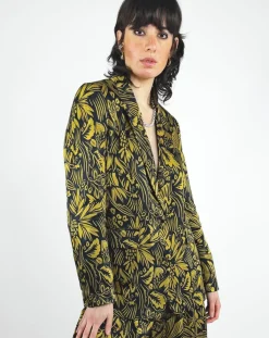 See u Soon Vestes, Blousons|Veste Louise satinée imprimée jaune