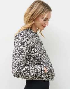 Caroll Vestes, Blousons|Veste matelassée Athenes imprimée noire