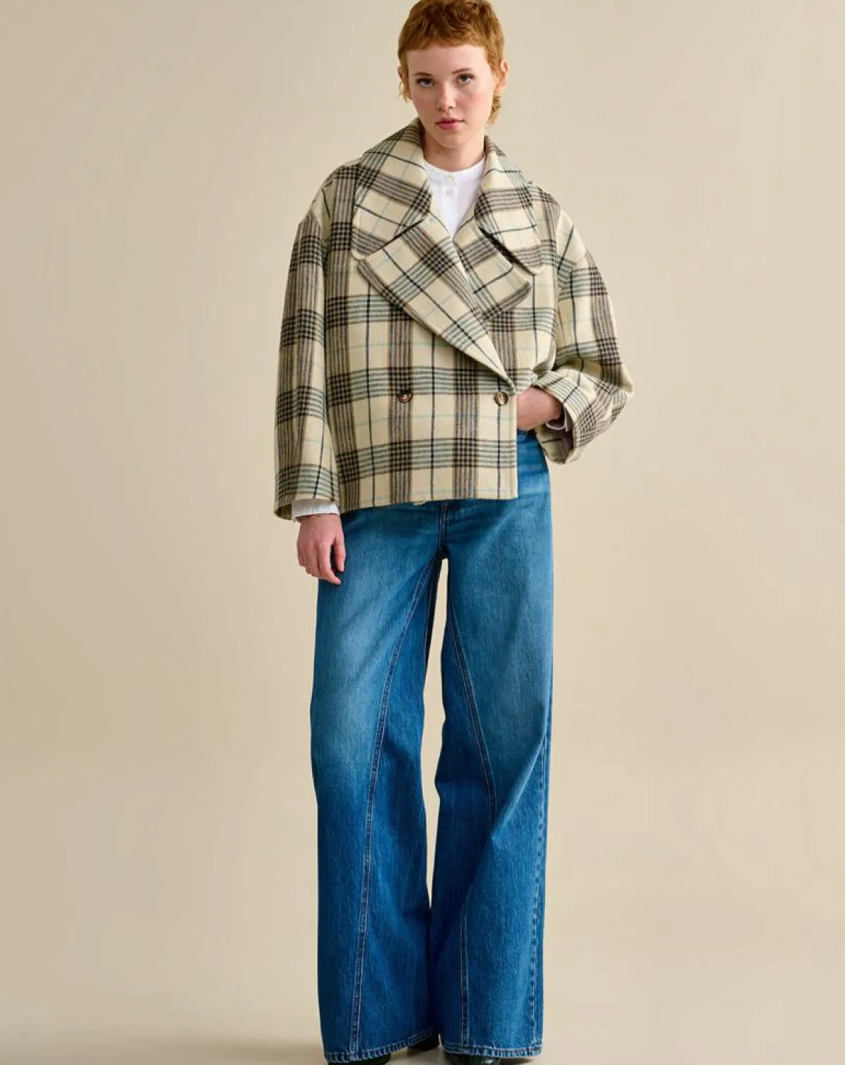 Bellerose Vestes, Blousons|Veste oversize en Laine mélangée Voltaire beige/marron