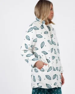 Mr Wonderful Lingerie, Nuit|Veste polaire Flowers blanc/vert