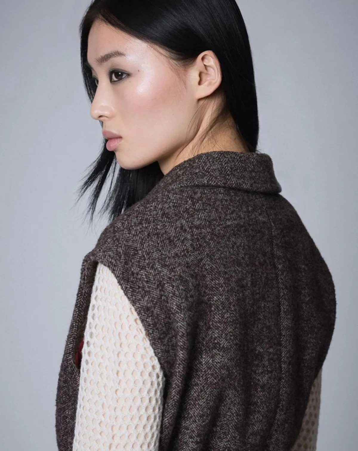 Manoush Vestes, Blousons|Veste sans manches en Laine mélangée Raymonde chocolat