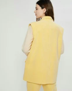 Nina ricci Vestes, Blousons|Veste sans manches en éponge Terry Cloth jaune