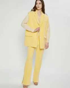 Nina ricci Vestes, Blousons|Veste sans manches en éponge Terry Cloth jaune