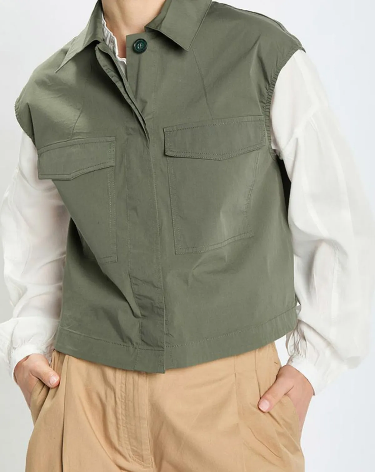 Marc O'Polo Vestes, Blousons|Veste sans manches Mini Explore kaki