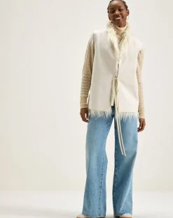 Bellerose Vestes, Blousons|Veste sans manches réversible en fausse fourrure Jaden crème