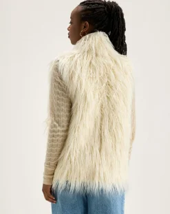 Bellerose Vestes, Blousons|Veste sans manches réversible en fausse fourrure Jaden crème