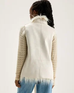 Bellerose Vestes, Blousons|Veste sans manches réversible en fausse fourrure Jaden crème