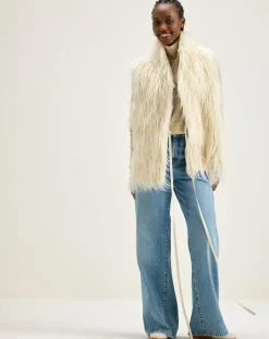 Bellerose Vestes, Blousons|Veste sans manches réversible en fausse fourrure Jaden crème