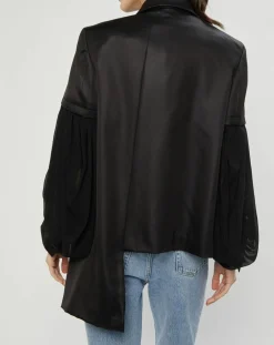 Comme des Garçons Vestes, Blousons|Veste satinée bimatière noire