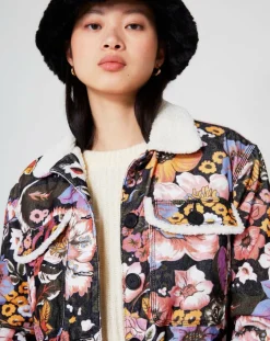 Manoush Vestes, Blousons|Veste Sherpa Carnaby noir/multicolore