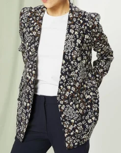 MaxMara Vestes, Blousons|Veste Strenna imprimée bleu marine